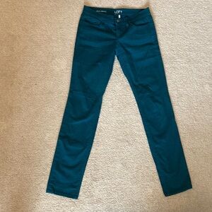 LOFT Deep Green Modern Skinny Jeans